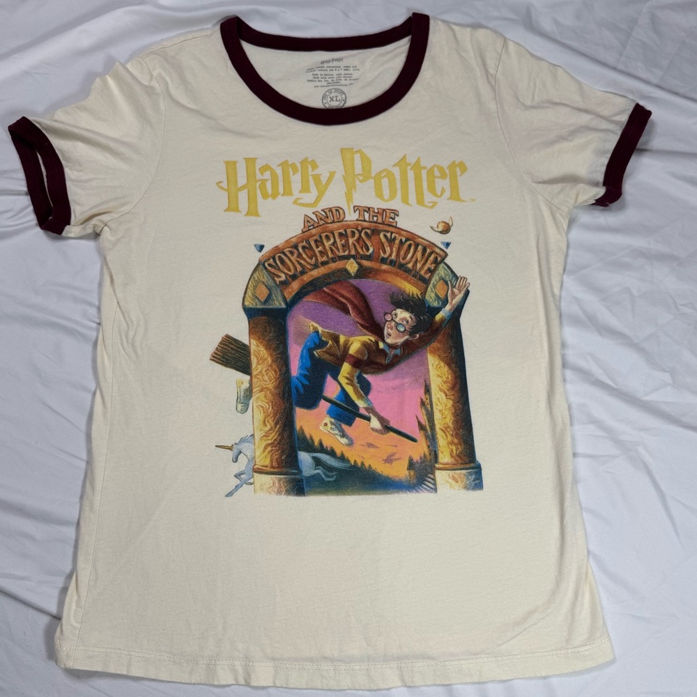 Out of Print Cream and Maroon Harry Potter Ringer T-Shirt